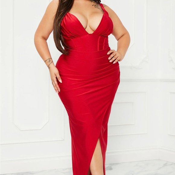 Red Sleeveless straps Maxi Dress Size XL New - Picture 3 of 13